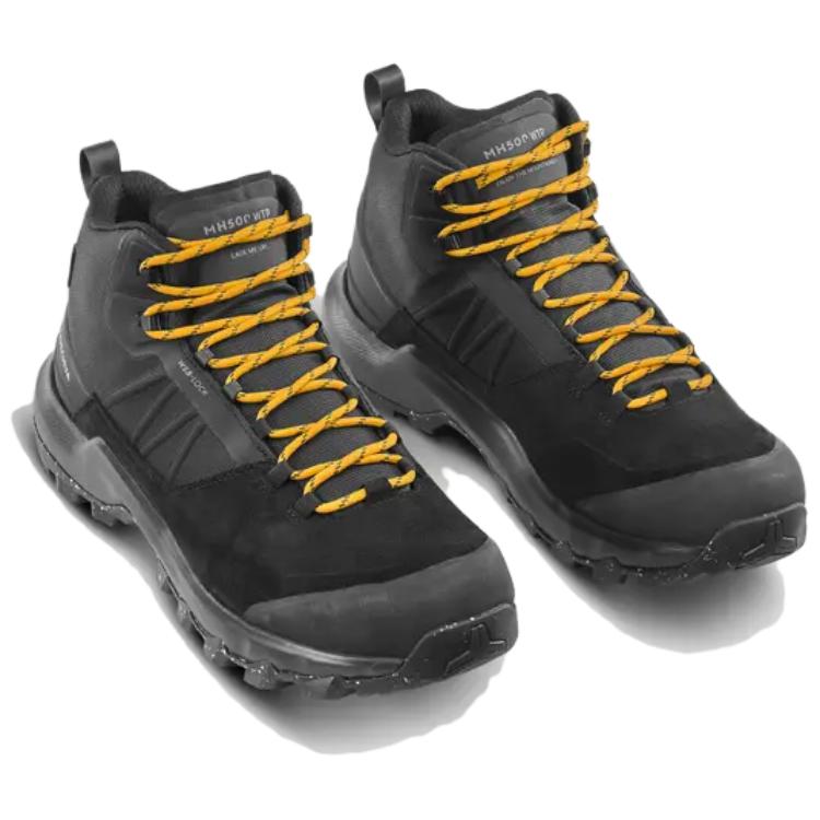 DECATHLON MH500 Abrasion Resistant Lightweight Grip Mid top Hiking Shoes Men’s Black