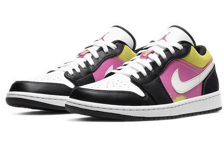 Мужские кроссовки Jordan Air Jordan 1 Low (черно-розовый) — фото 3