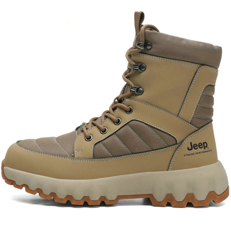 Jeep Microfiber Leather Crew Snow Boots Unisex Sand