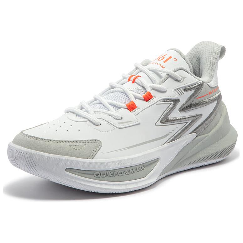 361° Big3 Team Cushioning Slip Resistant Abrasion Resistant Low top Basketball Shoes Men’s White Gray