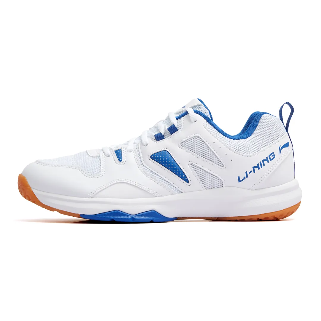 Li Ning Ace Textile, Synthetic Leather Slip Resistant Abrasion Resistant Low top Badminton Shoes Unisex White