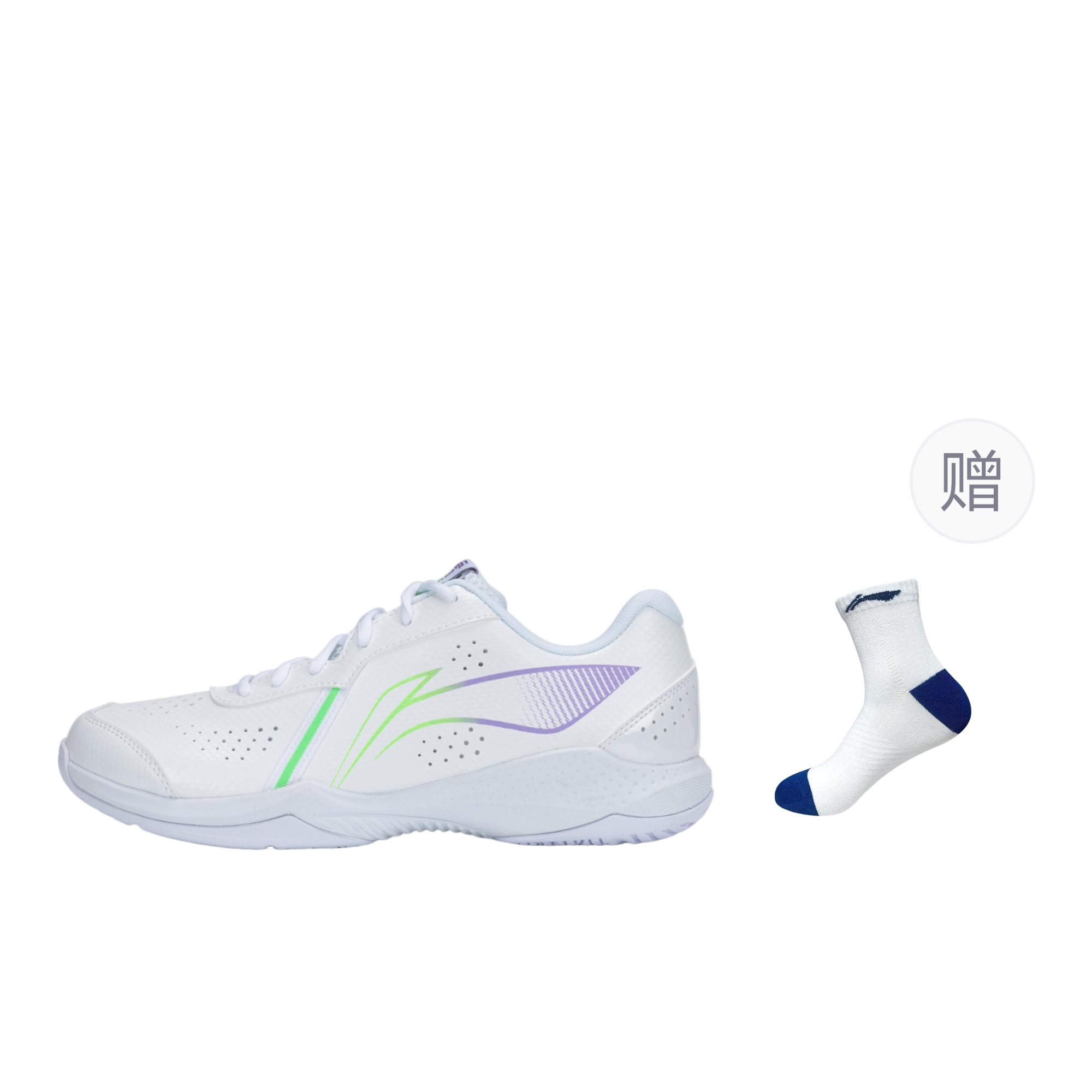 Li Ning Badminton Collection Cushioning Slip Resistant Breathable Low top Badminton Shoes Unisex White