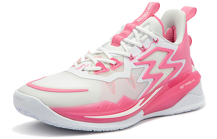 361° Big3 3.0 Abrasion Resistant Cushioning Low top Performance Basketball Shoes Men’s White Pink