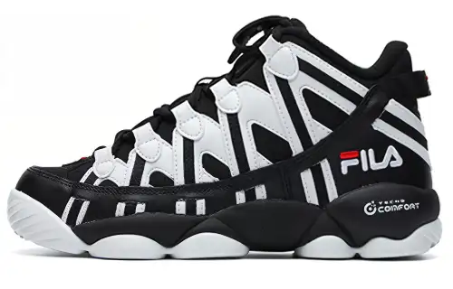 FILA HERITAGE BASKETBALL Synthetic Leather Fleece Low top Vintage Basketball Shoes Women's Black White