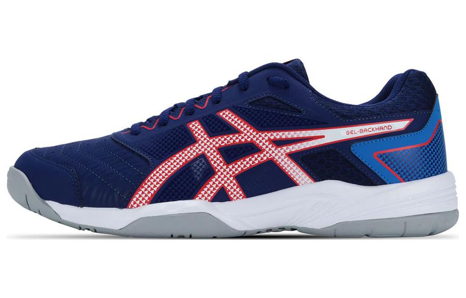 Asics Gel Backhand Gel Backhand Textile, Synthetic Leather Low top Tennis Shoes Blue Red