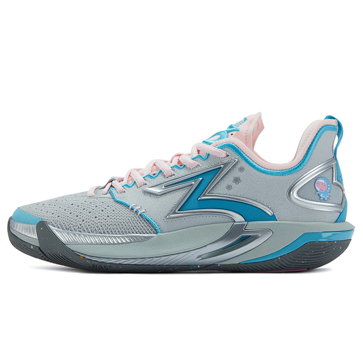 361° BIG3 6.0 Pro Cushioning Slip Resistant Breathable Low top Basketball Shoes Men’s Pink Blue Mismatched