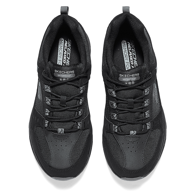 Skechers OUTDOOR MENS Textile, Synthetic Leather Cushioning, Wear Resistant Low top Mountaineering Shoes Men’s Black