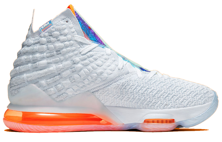 Мужские кроссовки Nike Lebron 17 Future Air (бело-оранжевые) — фото 2