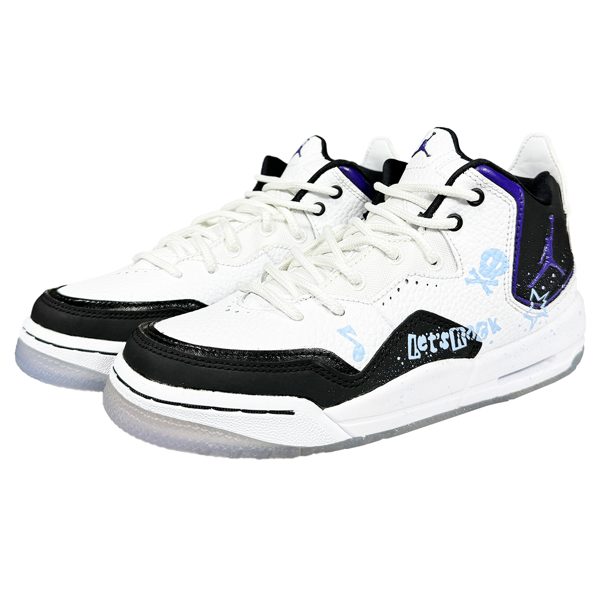 Jordan Courtside 23 Cushioning Slip Resistant Mid top Vintage Basketball Shoes Women’s Black White