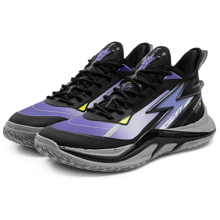361° LIGHT UP Slip Resistant Abrasion Resistant Low top Basketball Shoes Men’s Purple Black
