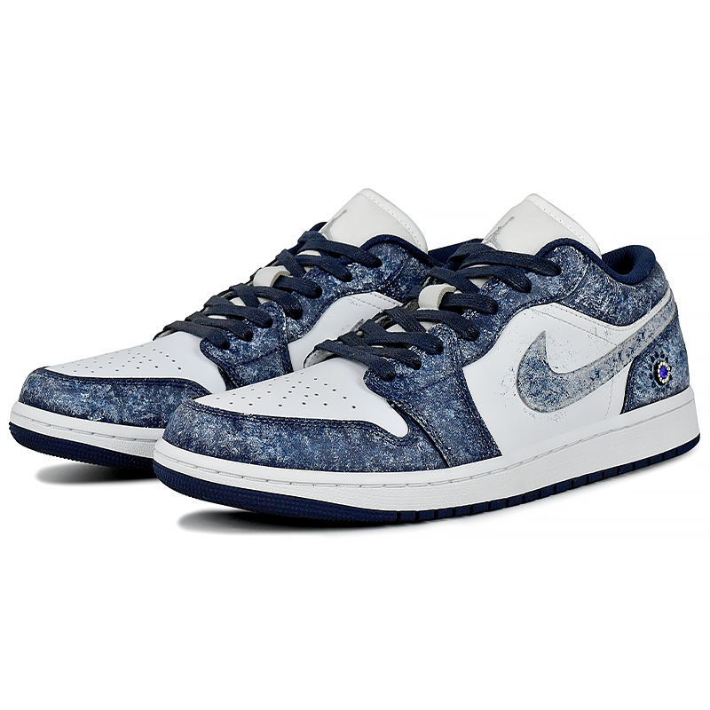 Jordan Air Jordan 1 Abrasion Resistant Low top Vintage Basketball Shoes Men’s Blue White