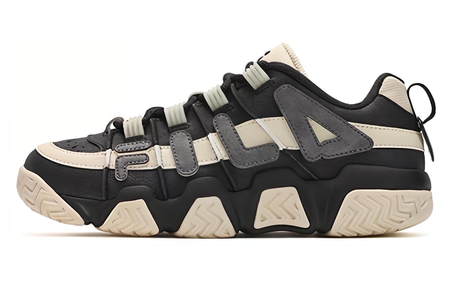 FILA FUSION BUSTER Puffy Shoes Low top Vintage Basketball Shoes Women's Black White