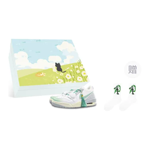 Jordan Legacy 312 Slip Resistant Abrasion Resistant Low top Vintage Basketball Shoes Men's White Green