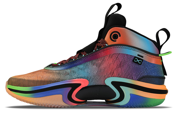Jordan Air jordan, shock-absorbing non-slip wear-resistant rainbow basketball shoes for men and women, 36