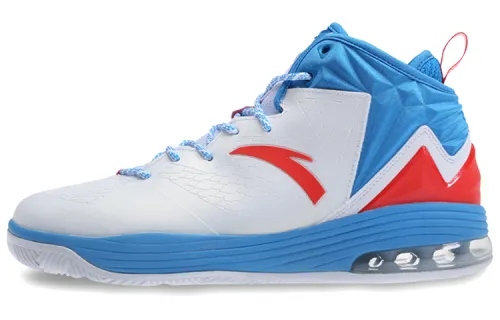 Anta Basketball Collection NBA Cushioning Slip Resistant Abrasion Resistant Mid top Basketball Shoes Men's Blue White
