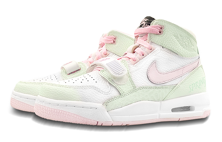 Jordan Legacy 312 High top Vintage Basketball Shoes Women’s White Green Pink