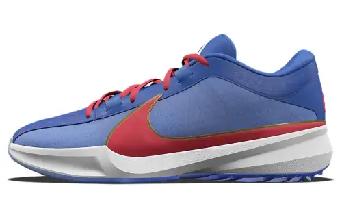 Nike Freak 5 Abrasion Resistant Breathable Low top Basketball Shoes Men's Blue Red