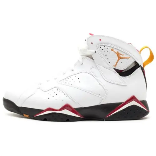 Jordan Air Jordan 7 Slip Resistant Abrasion Resistant High top Vintage Basketball Shoes Men's White