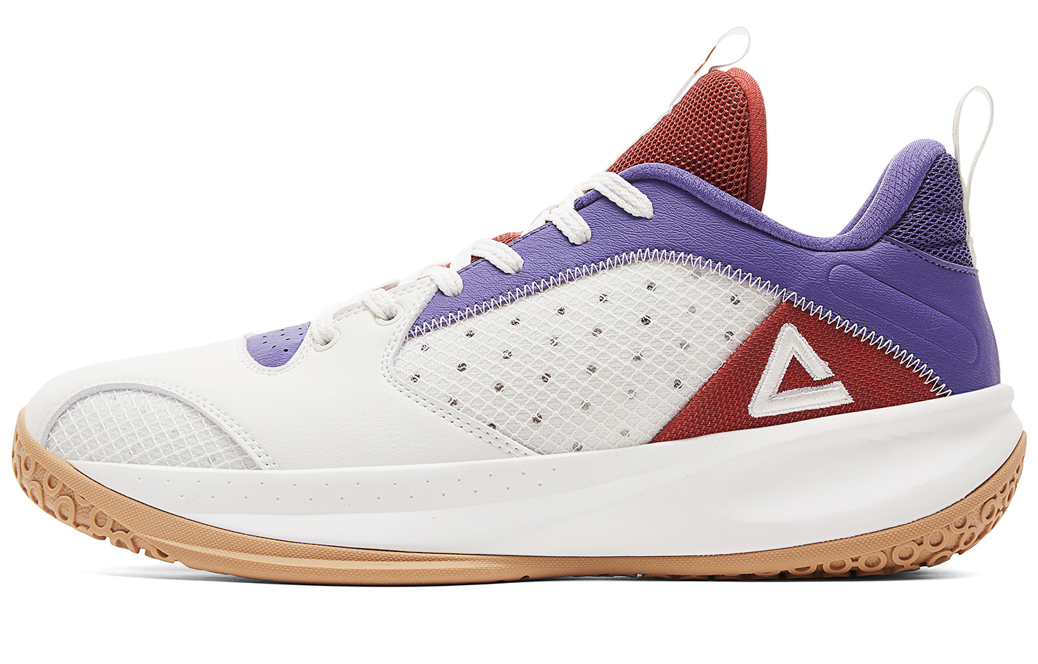 PEAK Lan Qie Basketball Shoes Men’s Low Top Super Light White Red