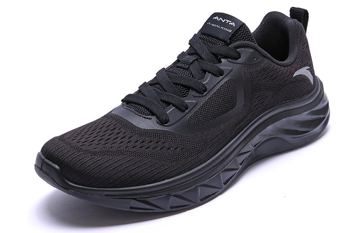 Anta Fabric Cushioning Slip Resistant Abrasion Resistant Breathable Lightweight Low top Training Shoes Men’s Black Red