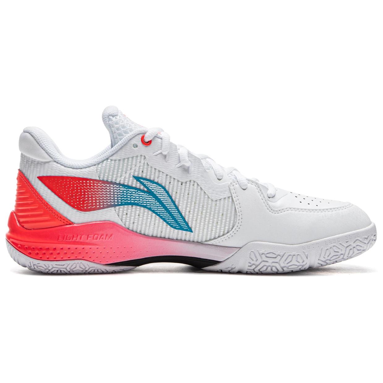 Li Ning Lightweight Rebound Low top Badminton Shoes Unisex White Red