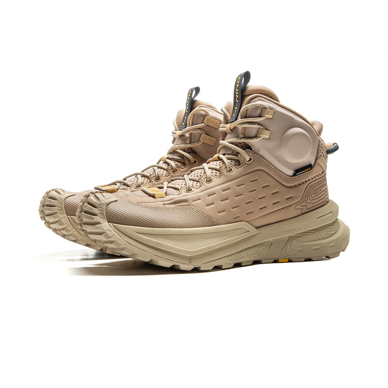 Li Ning Outdoor CF Tracing High top Hiking Shoes Unisex Brown Yellow