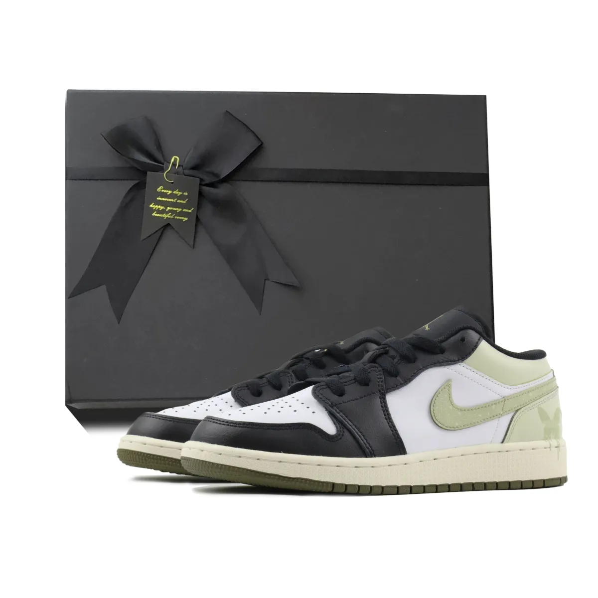 Jordan Air Jordan 1 Abrasion Resistant Support Low top Vintage Basketball Shoes Unisex Green