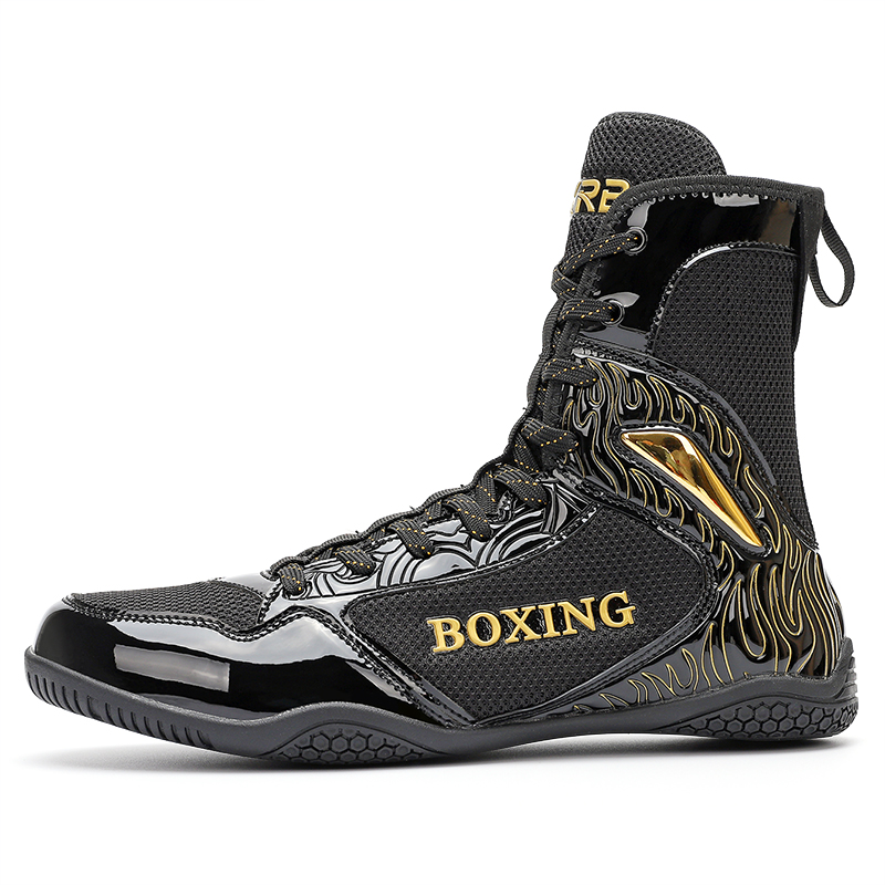 SAIKELONG Professional Boxing Shoes Microfiber Leather Breathable, Slip Resistant, And Abrasion Resistant High top
