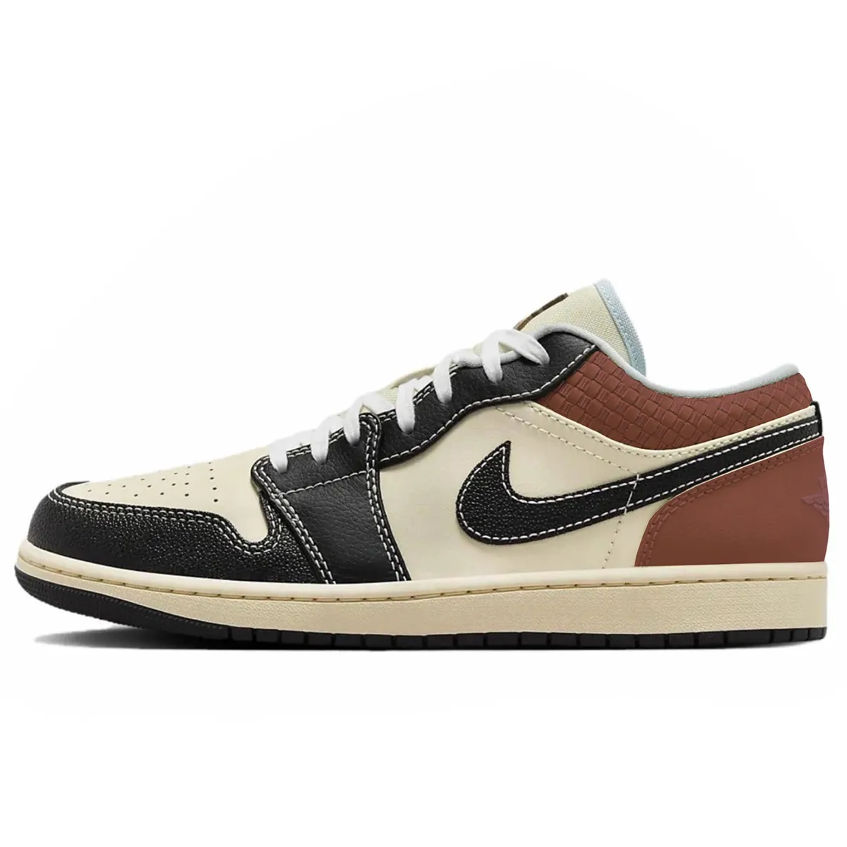 Jordan Air Jordan 1 Slip Resistant Abrasion Resistant Low top Vintage Basketball Shoes Men's Black