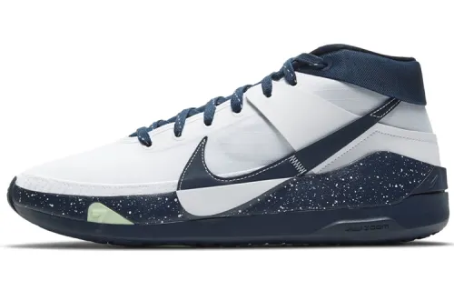 Nike KD 13 Fabric Cushioning Slip Resistant Mid top Basketball Shoes Men's Blue White