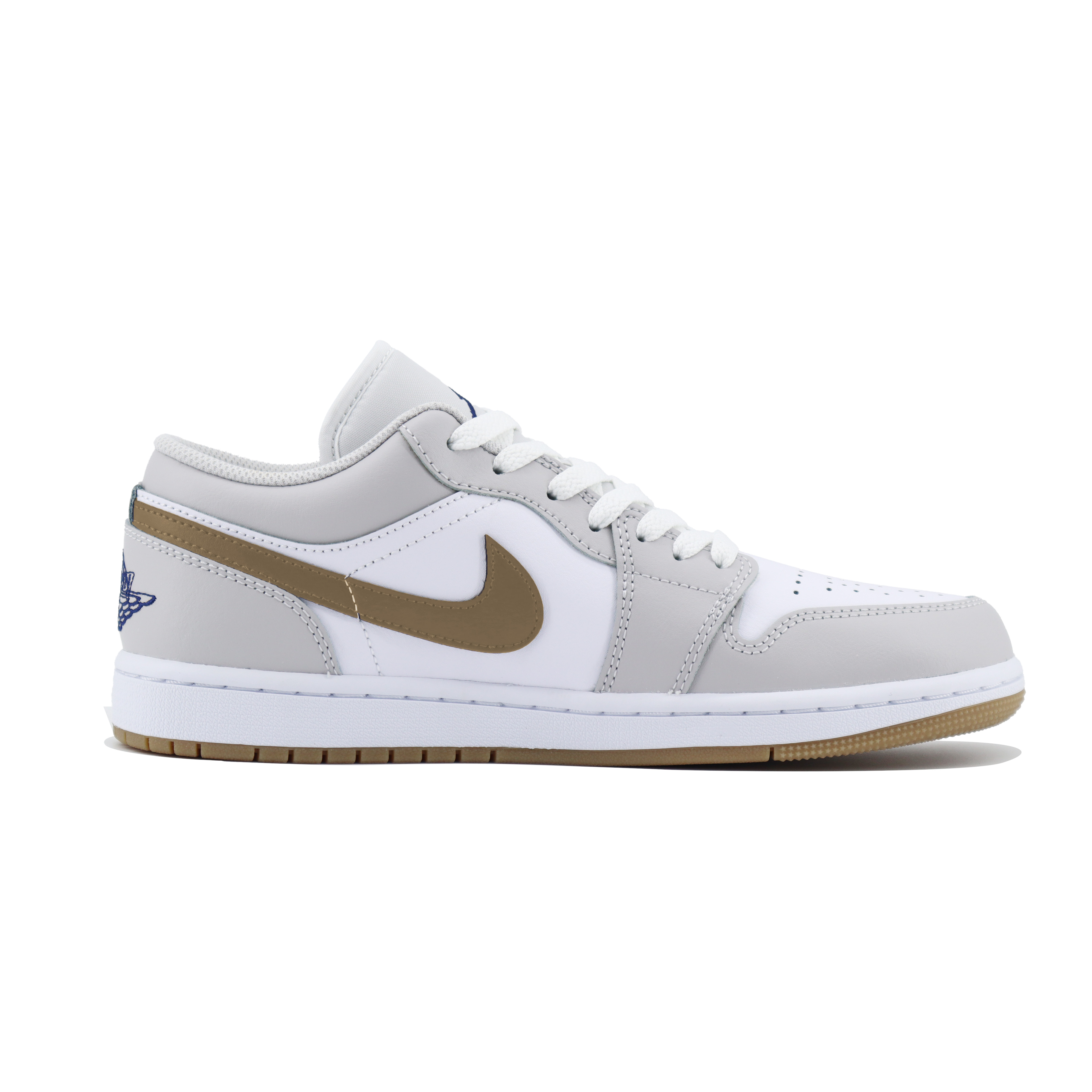 Jordan Air Jordan 1 Slip Resistant Abrasion Resistant Low top Vintage Basketball Shoes Unisex White Gray