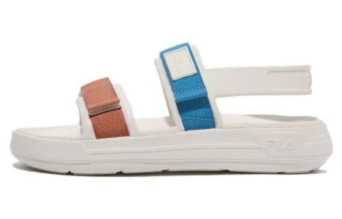 FILA Fong Sandals Fabric One Strap Sandals Unisex Beige White Blue Korean Style