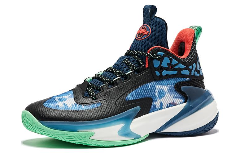 QIAODAN Sharp 6.0 Cushioning Slip Resistant Abrasion Resistant Rebound Low top Basketball Shoes Men’s Black Blue Green