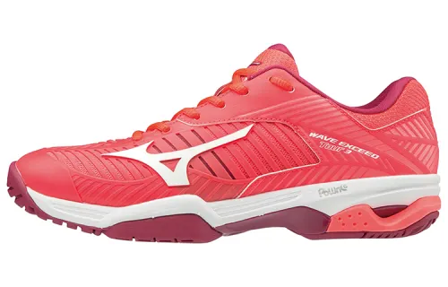Mizuno Wave Exceed Tour 3 Ac Lightweight, Wear resistant, And Non slip Low top Tennis Shoes Women's Red