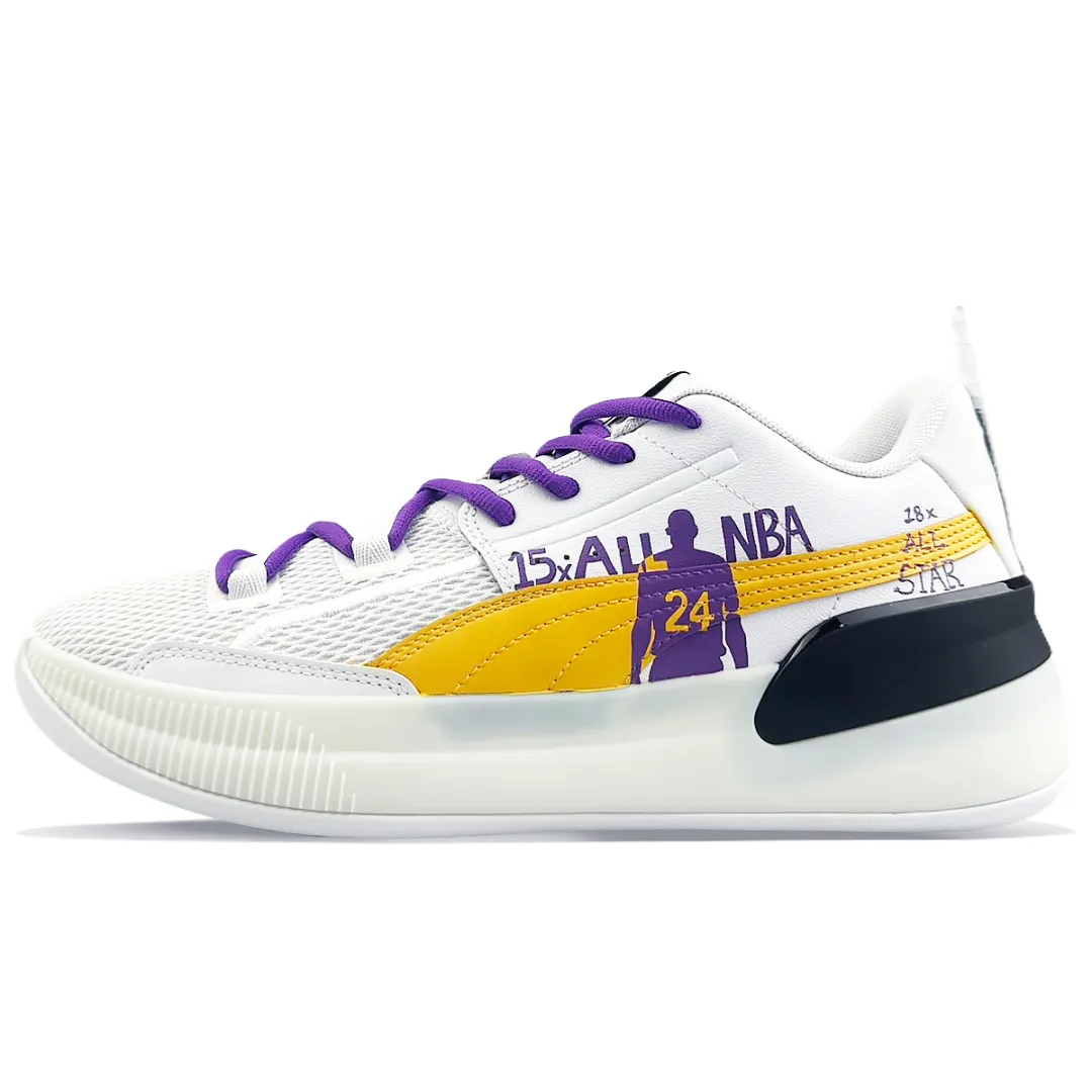 PUMA Clyde Hardwood Slip Resistant Lightweight Non slip Lightweight Low top Basketball Shoes Men's Pink White