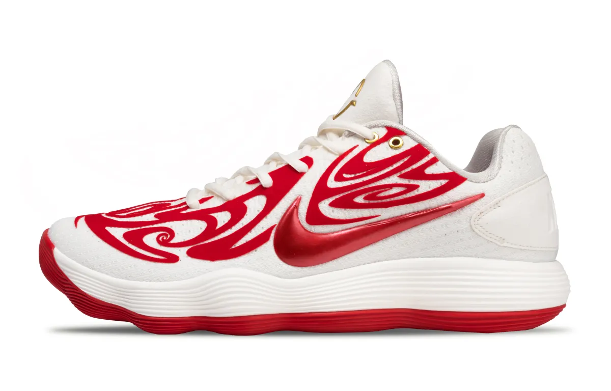Nike Hyperdunk 2017 Flock Slip Resistant Abrasion Resistant Low top Basketball Shoes Men's White Red