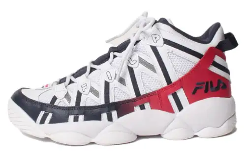 FILA Spaghetti Mid top Basketball Shoes Men's White Blue