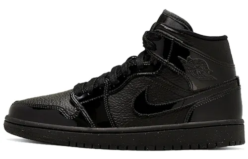 Jordan 1 Mid Patent Triple Black Women's