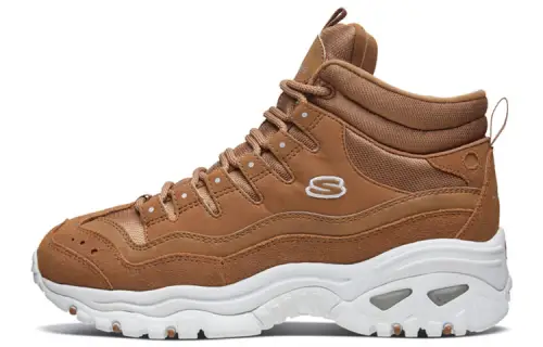 Skechers Energy Textile, Synthetic Leather, Top Grain Cow Leather Cushioning, Wear Resistant High top Chunky Sneakers