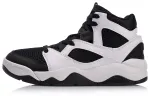 Li Ning Retro 90 Slip Resistant Abrasion Resistant High top Basketball Shoes Unisex Black White