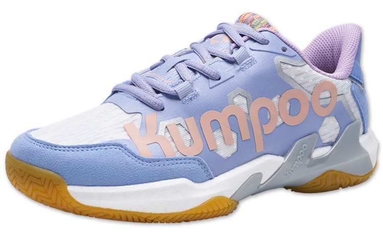 KUMPOO Yufeng Slip Resistant Abrasion Resistant Low top Badminton Shoes Unisex Light Purple Blue