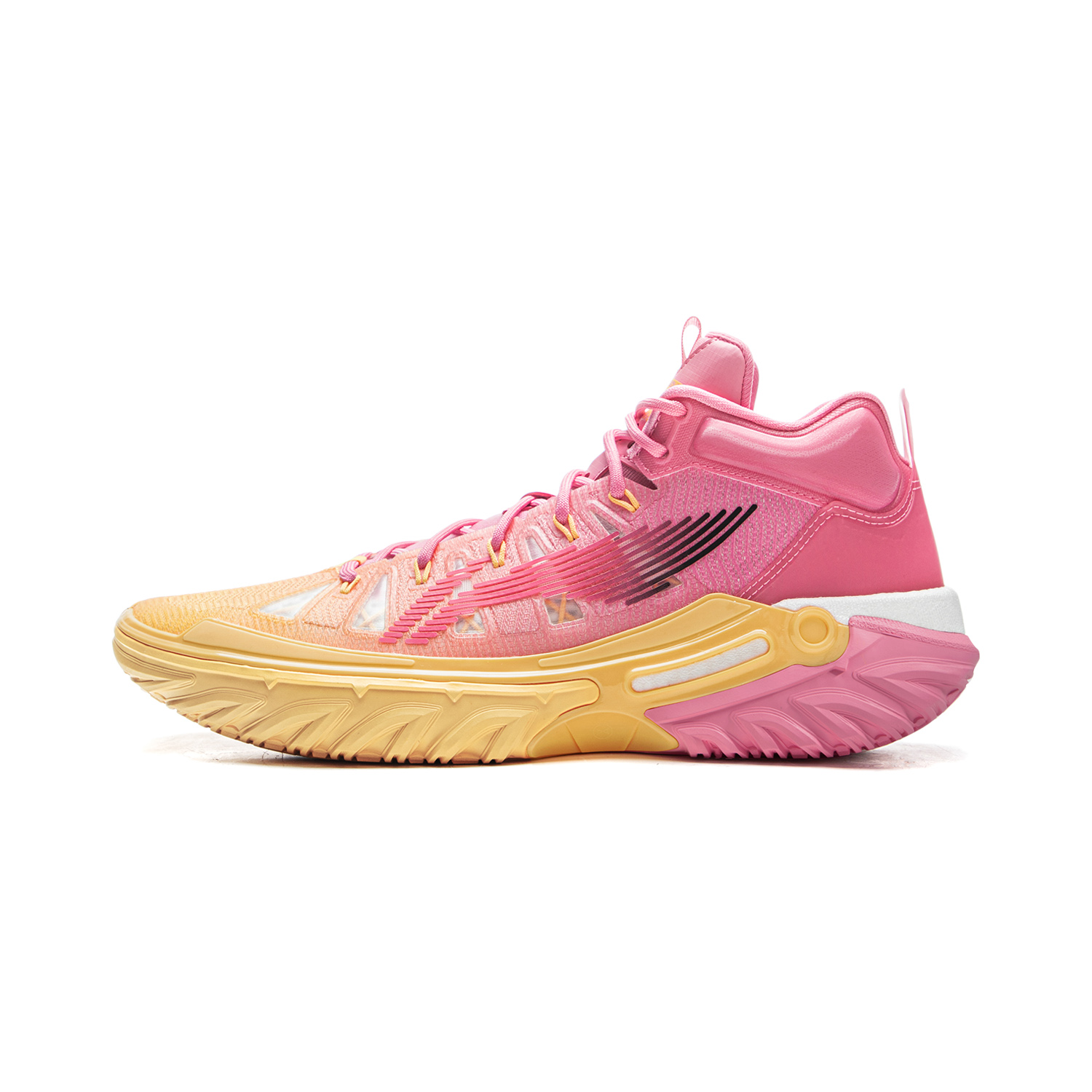 Li Ning Jie Ao 2High High top Basketball Shoes Men’s Mystic Pink And Soft Apricot Yellow