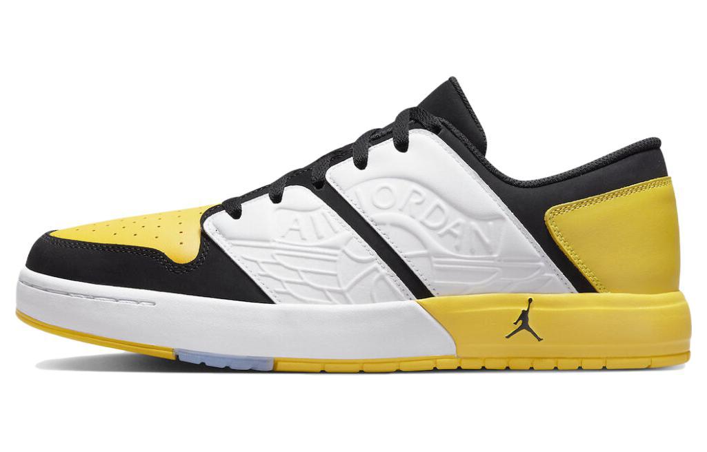 Мужские кроссовки Jordan Nu Retro 1 Low (бело-черно-желтые)