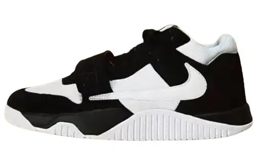 Travis Scott x Jordan Cut The Check Slip Resistant Low top Vintage Basketball Shoes Men's White Black