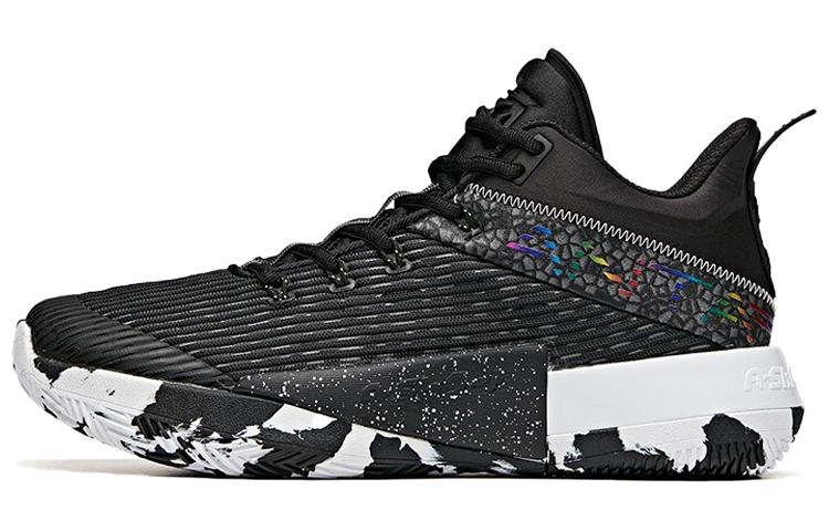 Anta Attack 2 Abrasion Resistant Breathable Mid top Basketball Shoes Men's Black