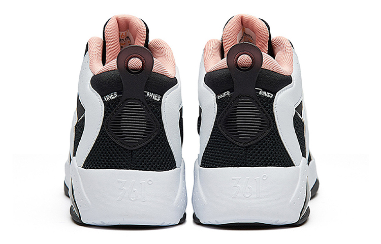 361° Game Ready Cushioning, Wear Resistant Mid top Vintage Basketball Shoes Women’s Black White