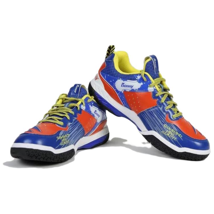 BONNY Raven Deficit Collection Abrasion Resistant Coverage Low top Badminton Shoes Unisex Blue Orange