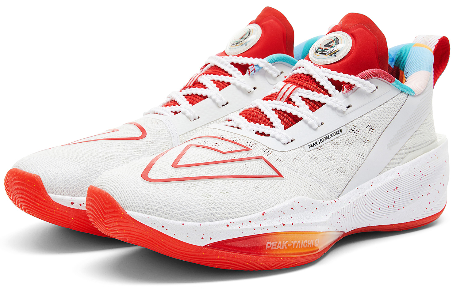 PEAK Cushioning Slip Resistant Abrasion Resistant Rebound Anti Twist Low top Basketball Shoes Men’s Baymax Red