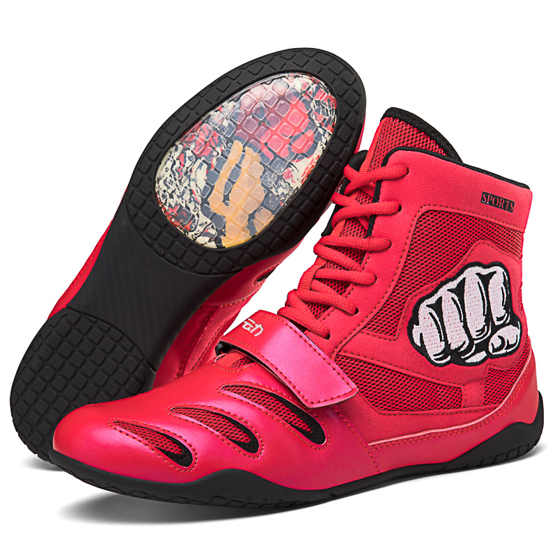 LUODONG Boxing Cow Leather Lightweight Cushioning Slip Resistant Lightweight Cushioning Slip Resistant High top