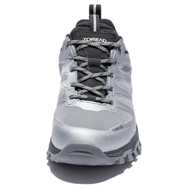 TOREAD Non Slip And Waterproof Abrasion Resistant Low top Hiking Shoes Men’s Silver Gray Black